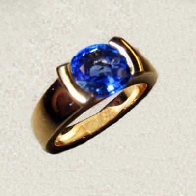 Bague saphir 1ct60 poids 9grs10 ...