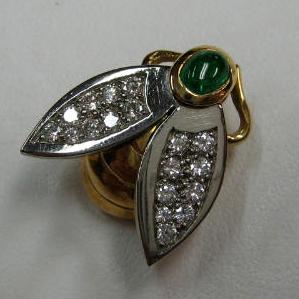 Broche mouche, émeraude et diamants ...